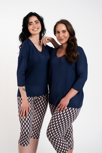 Piżama Damska 3/4 rękaw, 3/4 spodnie Milda Italian Fashion