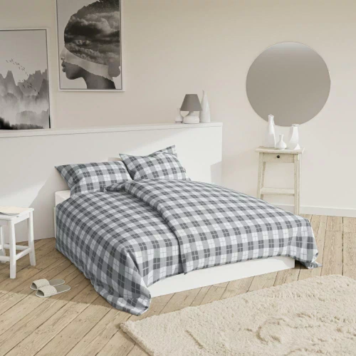 Pościel bawełniana Krata Spod Igły i Nitki szary