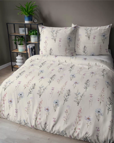 Pościel satynowa kwiaty 5091 A Home Satin Detexpol różowy
