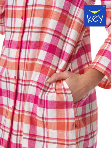 Koszula damska LND 437 Key- różowy/pomarańczowy
