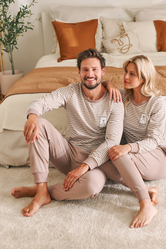 PMB.4530 "Bear" Piżama Męska Doctor Nap - beige