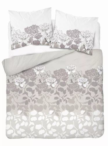 Pościel satynowa kwiaty 5090 B Home Satin Detexpol beżowy 