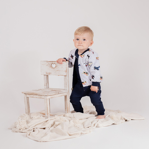 Spodnie dresowe dziecięce Nicol Willy 219273 – granatowe, bawełna, kieszenie