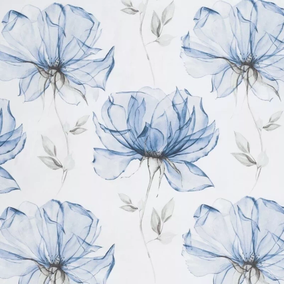 Pościel satynowa Spring 34 Kwiaty Eurofirany biały/niebieski