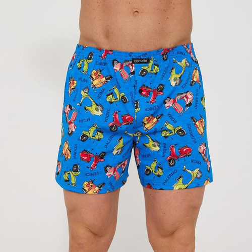 Cornette Classic 001/185 011/185 Vespa – bokserki męskie z bawełny 100%, luźny krój, rozporek na guzik, komfort każdego dnia