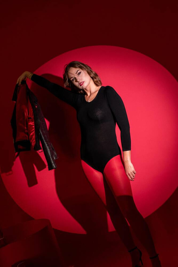 805 Chloe Body damskie z długim rękawem De Lafense - czarny