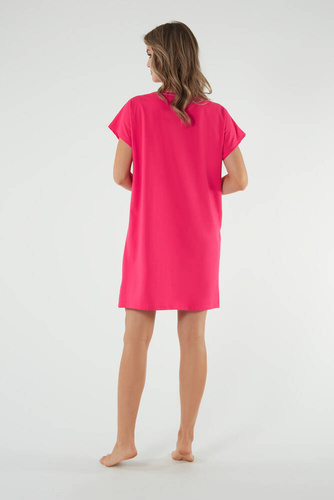 Koszula nocna z krótkim rękawem Selfie Italian Fashion - amarantowy