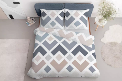 Pościel z mikrofibry geometria 5026 A Detexpol niebieski