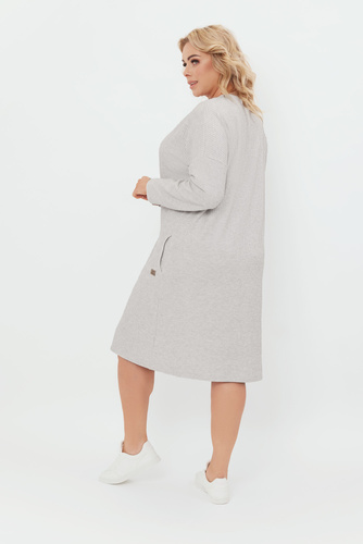 Tunika damska z długim rękawem Avira Italian Fashion - jasny melanż