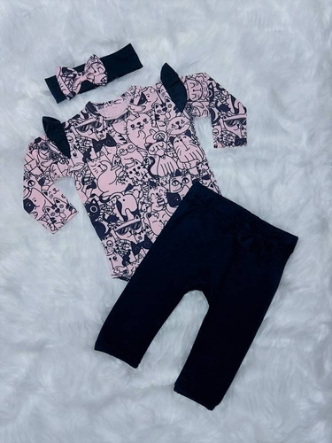 Body z długim rękawem Kotki Bambarillo pudrowy róż-granat