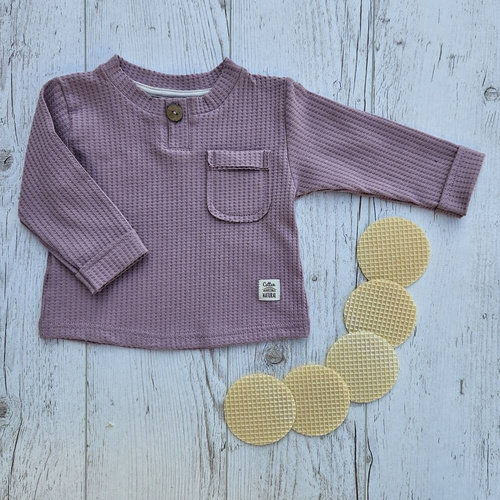 Bluza polo "Natural Waffel" Makoma pink