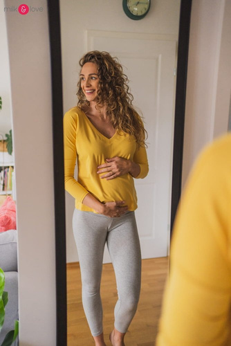 Bluzka ciążowa i do karmienia z rękawem Two Ways Milk&Love herbal rose