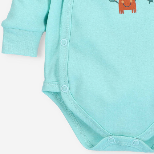 Body kopertowe z bawełny organicznej Morskie Zwierzątka Nini błękitny