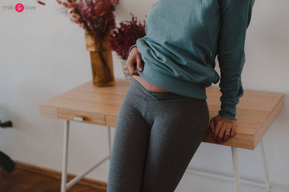 Legginsy długie z niskim pasem Milk&Love ciemny szary melanż