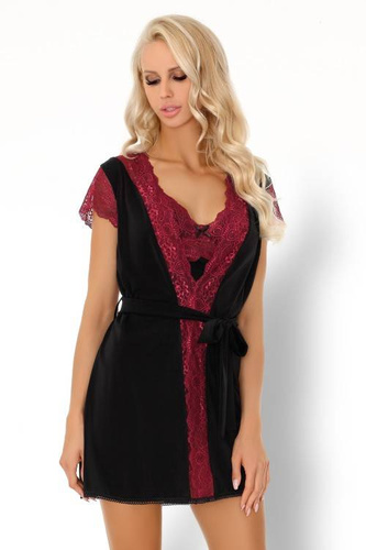 Szlafrok damski Kumiko LC 90428 Pink Rosses Collection LivCo Corsetti