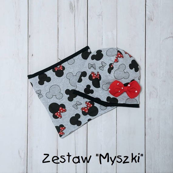 Czapka + komin Myszki Bambarillo melanż 