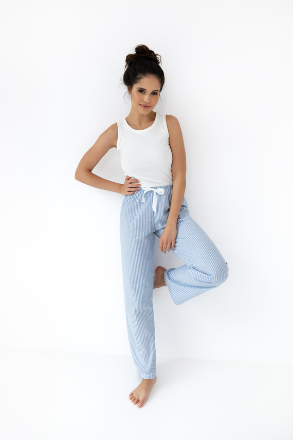 Piżama Damska Dagna Sensis - śmietankowy niebieski