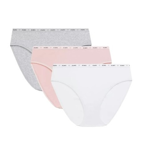 Figi damskie 3CLP-010 Atlantic- biały-szary- różowy