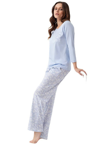 Piżama Damska 335 Luna -niebieski