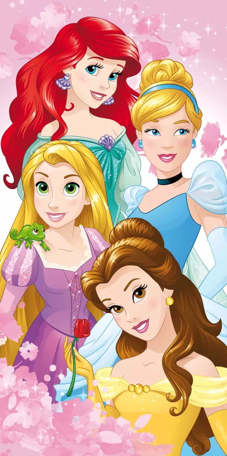 Ręcznik plażowy 70x140 Księżniczki Princess różowy bawełniany Disney Kids25 | Dla dziewczynki | Na plażę i basen