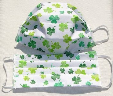 Maseczka maska ochronna na twarz Karo - zielona koniczynka