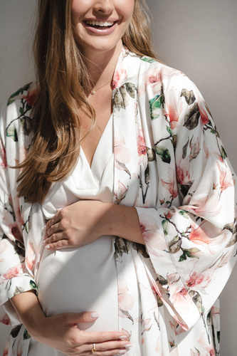 Śmietankowa koszula nocna Moon – ciążowa i do karmienia, wiskoza | Komfort i styl