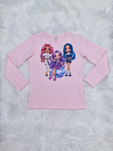 Bluzka długi rękaw Laleczki Bambarillo jasny róż 