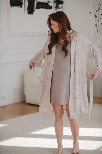 Szlafrok ciążowy bambusowy Polka Dots Milk&Love 