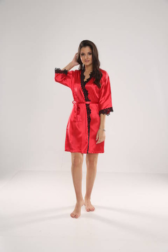 Szlafrok damski 929 Kleoree De Lafense - czerwony