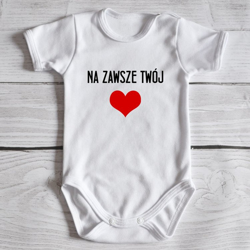 Body krótki rękaw "Na zawsze Twój" Moocha czarne