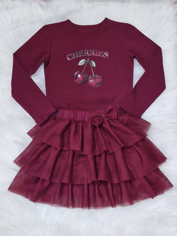 Bambarillo Mia bordowa– tiulowa spódniczka dla dziewczynki, elegancka i wygodna