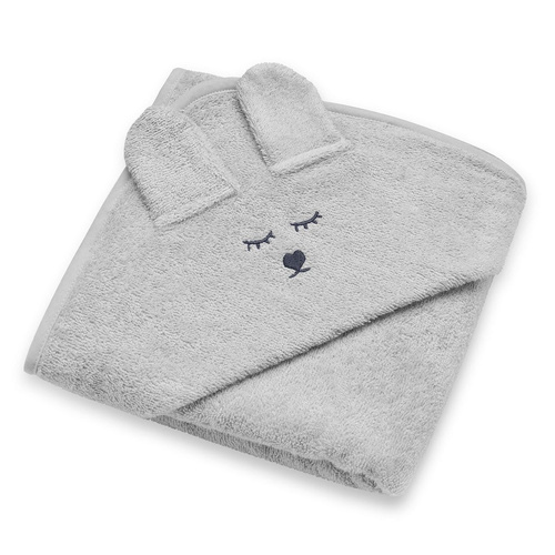 Niemowlęce okrycie kąpielowe z uszami Yosoy - szary