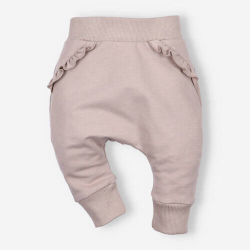 Spodnie dresowe z bawełny organicznej ABN-4518 Nini beżowy