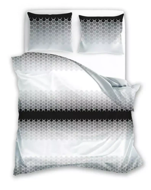 Pościel bawełniana Glamour 018 geometria Faro szary