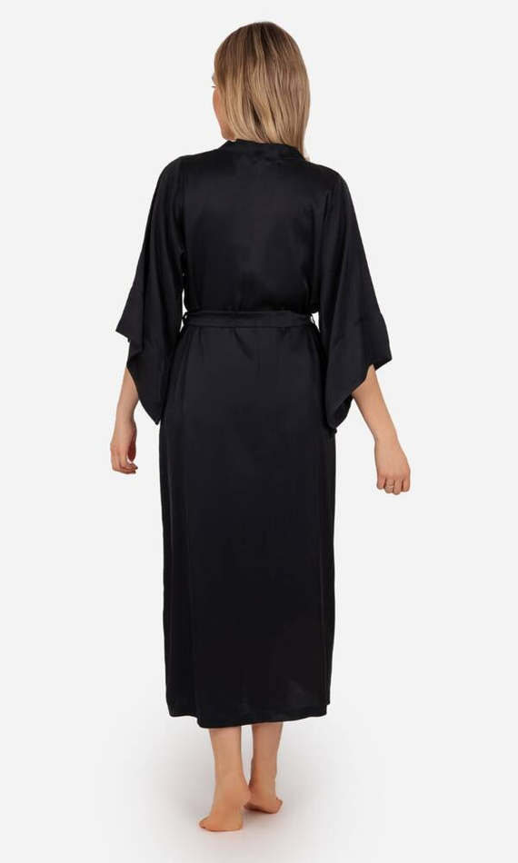 Szlafrok damski satynowy Elizabeth ByShelly - czarny