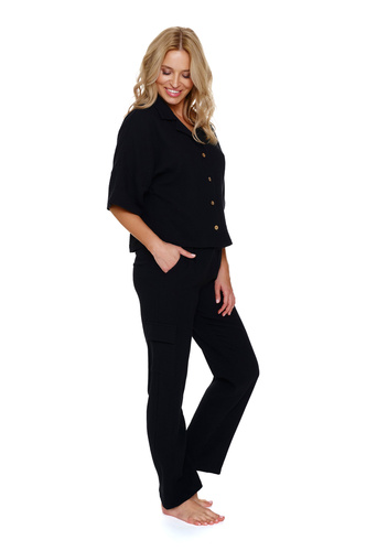 PM.7236 Piżama Damska Muślin Doctor Nap - black