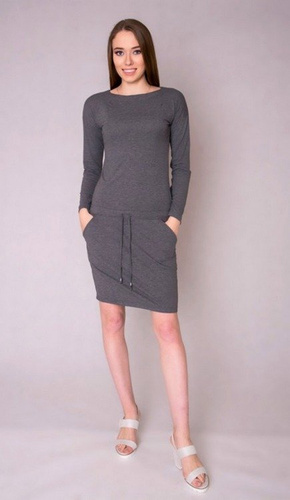 106 Sportowa sukienka ciążowa i do karmienia rękaw 3/4 MIRACLE- grafitowa