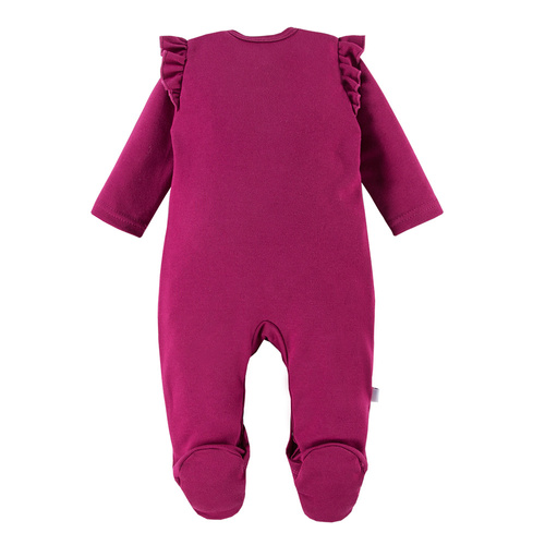 Pajac niemowlęcy ze stópkami Bloom Eevi - bordowy