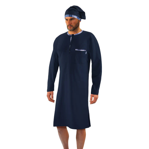 Koszula męska z szlafmycą 2025/15 Sesto Senso granatowy 