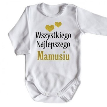 Body długi rękaw "Wszystkiego najlepszego MAMUSIU" Moocha biały