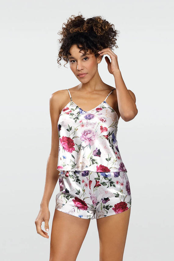 Komplet piżama damska Flowers DKaren -DK-KK 5 biały