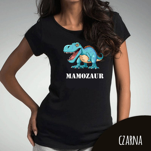 Koszulka damska "Mamozaur" Moocha czarny 