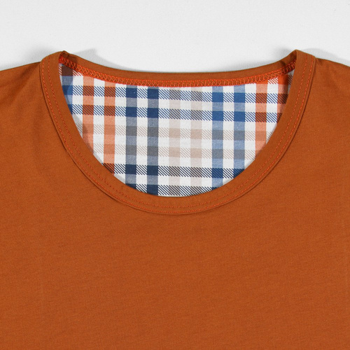 Bawełniana piżama męska z krótkim rękawem 2527/04 Sesto Senso - rudy brąz