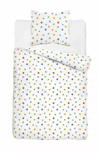 Pościel dziecięca bawełniana 5442 A Sportowy Sen Detexpol biały 