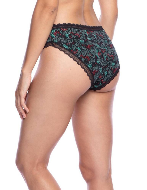 Figi Damskie L-1569 BI Lama czarny czerwony