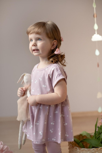 Tunika z krótkim rękawem Sweet Cherry Pinokio - różowy druk 