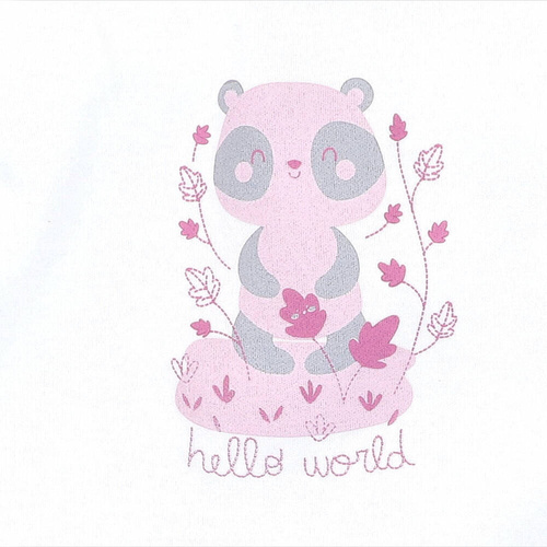 Bluzka z bawełny organicznej Wesoła Panda Nini ecru