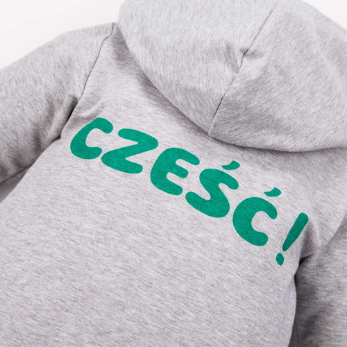 Pajac z kapturem kombinezon Cześć Eevi - szary