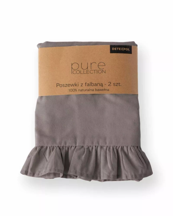 Pościel bawełniana Pure 23 jednobarwna Detexpol szary ciemny