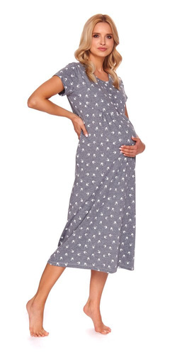 TM.4119 Koszula Nocna ciążowa i do karmienia Doctor Nap - dark grey